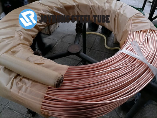 電子溶接された銅のコイルの管の単一の壁は継ぎ目が無い鋼管4.76mm*0.6mmに電流を通した